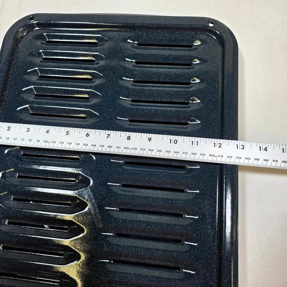 Broiler Pan Set 16x13 Black Enamel Roasting Tray Insert